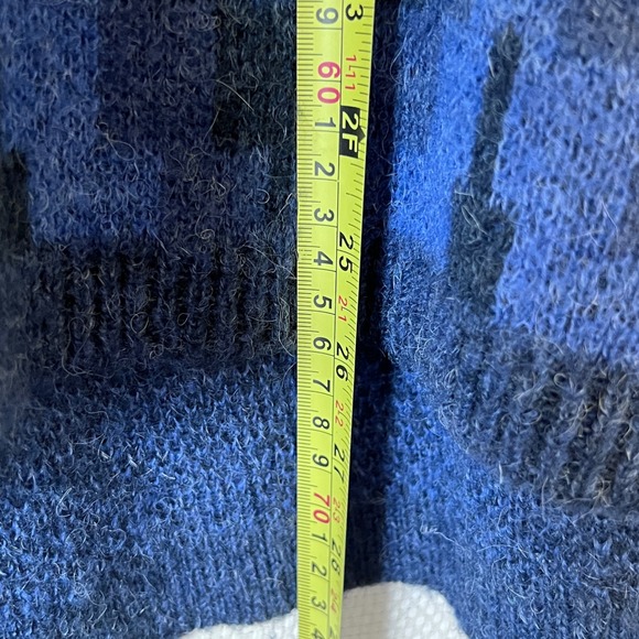 Soft Surroundings Wool Alpaca Blend Blue Pattern Cowl Neck Sweater Tunic 1X - Picture 6 of 8